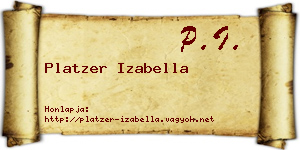 Platzer Izabella névjegykártya
